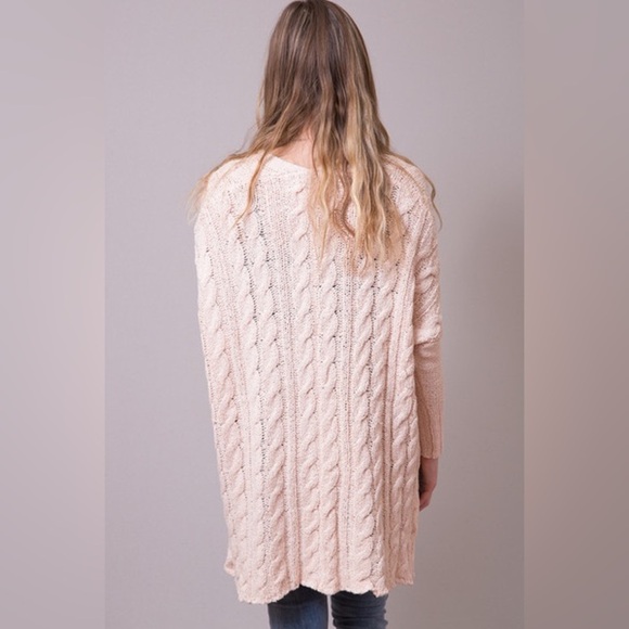 Free People Easy Cable Knit Sweater- Cream- Size Small - Picture 13 of 13